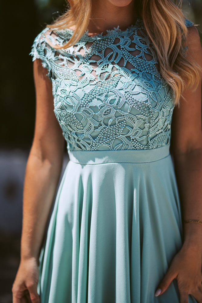 Vestidos de cerimonia verde hot sale agua